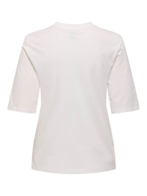 Only ONLPHOEBE S/S FRESH TOP BOX JRS Cloud Dancer/Pomegranate w/o lab | Freewear ONLPHOEBE S/S FRESH TOP BOX JRS - www.freewear.nl - Freewear
