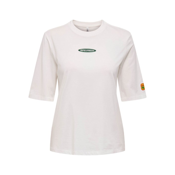 Only ONLPHOEBE S/S FRESH TOP BOX JRS Cloud Dancer/Guava w/o labels | Freewear ONLPHOEBE S/S FRESH TOP BOX JRS - www.freewear.nl - Freewear