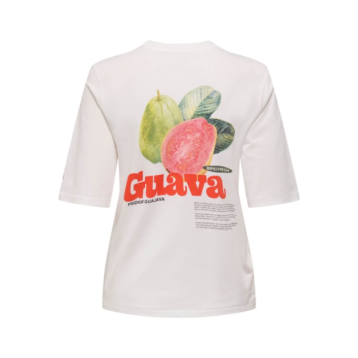 Only ONLPHOEBE S/S FRESH TOP BOX JRS Cloud Dancer/Guava w/o labels | Freewear ONLPHOEBE S/S FRESH TOP BOX JRS - www.freewear.nl - Freewear