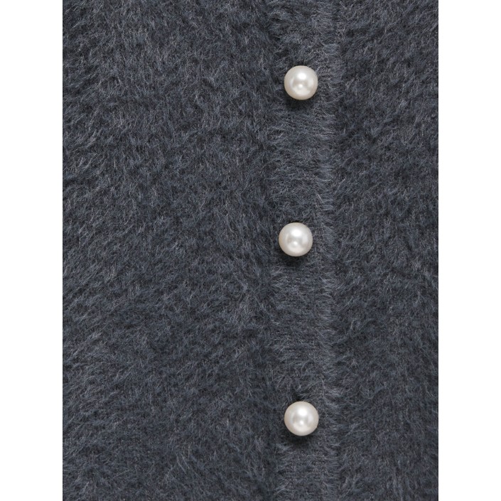 Only KOGPIUMO PETRA PEARL O-NECK CAR KNT: Blackened Pearl | Freewear KOGPIUMO PETRA PEARL O-NECK CAR KNT: - www.freewear.nl - Freewear