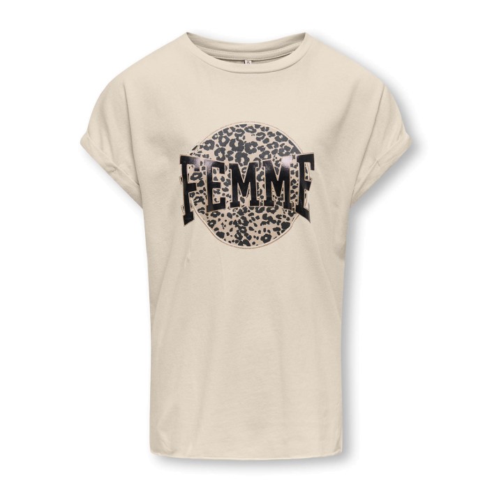Only KOGLUCY LIFE S/S LEO TOP CS JRS Birch/Femme | Freewear KOGLUCY LIFE S/S LEO TOP CS JRS - www.freewear.nl - Freewear