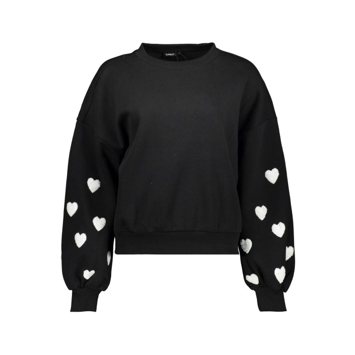 Only ONLMACY L/S O-NECK BOX CC SWT Black/W. cd hearts | Freewear ONLMACY L/S O-NECK BOX CC SWT - www.freewear.nl - Freewear