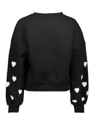 Only ONLMACY L/S O-NECK BOX CC SWT Black/W. cd hearts | Freewear ONLMACY L/S O-NECK BOX CC SWT - www.freewear.nl - Freewear