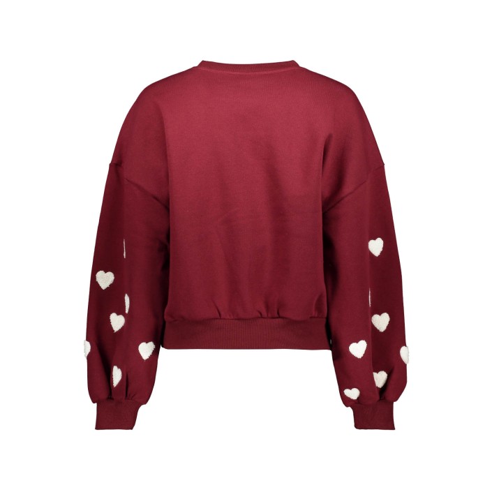 Only ONLMACY L/S O-NECK BOX CC SWT Cabernet/W. cd hearts | Freewear ONLMACY L/S O-NECK BOX CC SWT - www.freewear.nl - Freewear