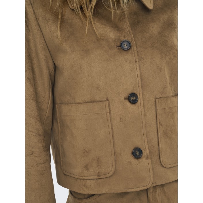 Only ONLTULIP LIFE FAUX SUEDE JACKET OTW Cognac | Freewear ONLTULIP LIFE FAUX SUEDE JACKET OTW - www.freewear.nl - Freewear