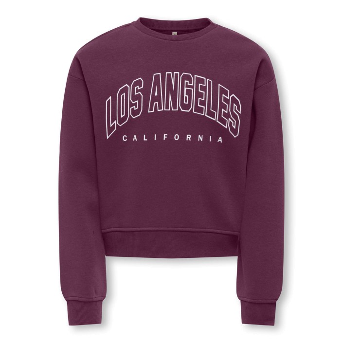 Only KOGSWEAT LS CREW OVZ STAT SWT NOOS Mauve Wine/Los Angeles - Califor | Freewear KOGSWEAT LS CREW OVZ STAT SWT NOOS - www.freewear.nl - Freewear