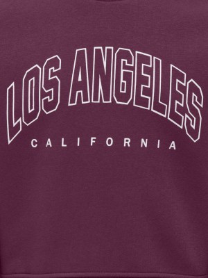 Only KOGSWEAT LS CREW OVZ STAT SWT NOOS Mauve Wine/Los Angeles - Califor | Freewear KOGSWEAT LS CREW OVZ STAT SWT NOOS - www.freewear.nl - Freewear