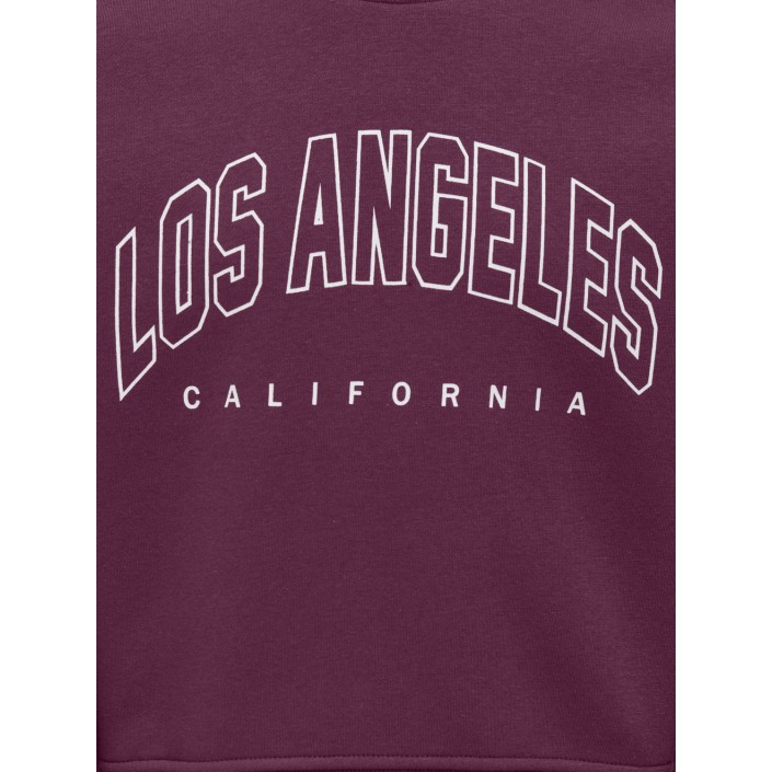 Only KOGSWEAT LS CREW OVZ STAT SWT NOOS Mauve Wine/Los Angeles - Califor | Freewear KOGSWEAT LS CREW OVZ STAT SWT NOOS - www.freewear.nl - Freewear