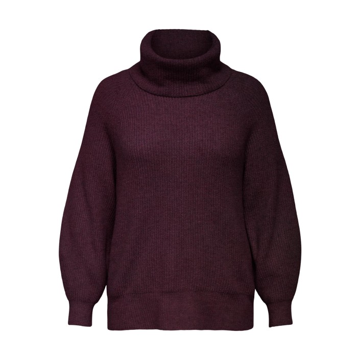 Carmakoma CARWHITNEY LIFE LS LOOSE ROLLNECK K: Mauve Wine/Melange | Freewear CARWHITNEY LIFE LS LOOSE ROLLNECK K: - www.freewear.nl - Freewear