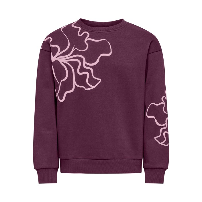 Only KOGODESSA LIFE L/S O-NECK BOX UB CP: Mauve Wine/Blurry Flower Roseate | Freewear KOGODESSA LIFE L/S O-NECK BOX UB CP: - www.freewear.nl - Freewear