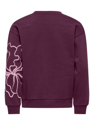 Only KOGODESSA LIFE L/S O-NECK BOX UB CP: Mauve Wine/Blurry Flower Roseate | Freewear KOGODESSA LIFE L/S O-NECK BOX UB CP: - www.freewear.nl - Freewear
