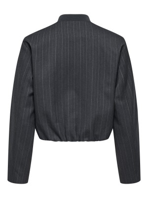 Only ONLAGGIE LIFE L/S PINSTRIPE BOMBER : Dark Grey Melange/WHITE PINSTRIP | Freewear ONLAGGIE LIFE L/S PINSTRIPE BOMBER : - www.freewear.nl - Freewear
