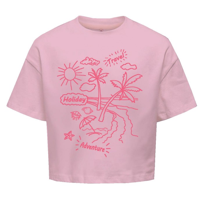 Only KOGVACAY LIFE SS LOOSE TOP BOX CS J: Roseate Spoonbill/Beach | Freewear KOGVACAY LIFE SS LOOSE TOP BOX CS J: - www.freewear.nl - Freewear