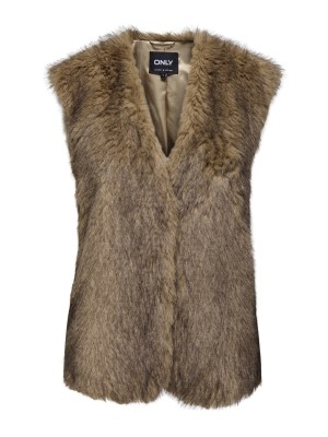Only ONLDAWN LIFE FAUX FUR WAISTCOAT OTW Tannin | Freewear ONLDAWN LIFE FAUX FUR WAISTCOAT OTW - www.freewear.nl - Freewear