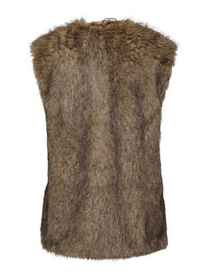 Only ONLDAWN LIFE FAUX FUR WAISTCOAT OTW Tannin | Freewear ONLDAWN LIFE FAUX FUR WAISTCOAT OTW - www.freewear.nl - Freewear