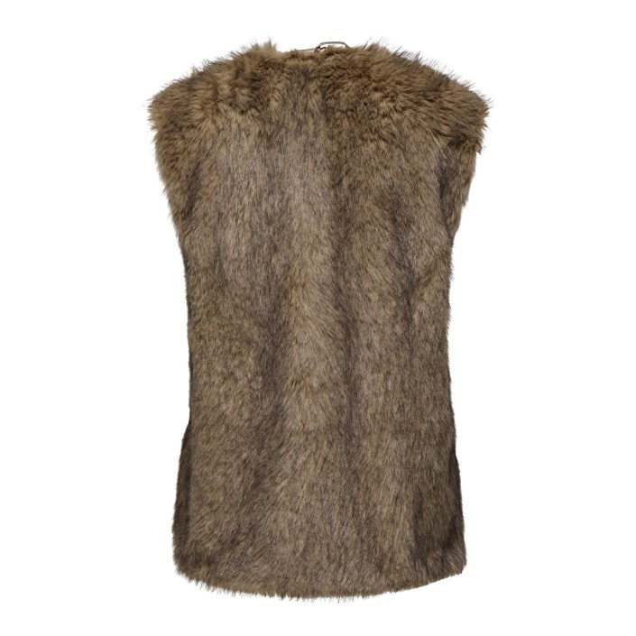 Only ONLDAWN LIFE FAUX FUR WAISTCOAT OTW Tannin | Freewear ONLDAWN LIFE FAUX FUR WAISTCOAT OTW - www.freewear.nl - Freewear
