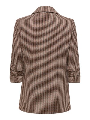 Carmakoma CARLETTIE LIFE 3/4 CHECK BLAZER TLR Decadent Chocolate/NOMAD & TOAST | Freewear CARLETTIE LIFE 3/4 CHECK BLAZER TLR - www.freewear.nl - Freewear