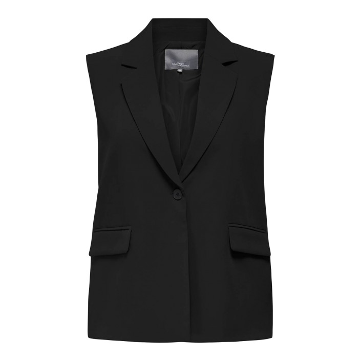 Carmakoma CARELLY LIFE S/L LOOSE VEST TLR Black | Freewear CARELLY LIFE S/L LOOSE VEST TLR - www.freewear.nl - Freewear