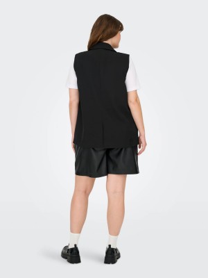 Carmakoma CARELLY LIFE S/L LOOSE VEST TLR Black | Freewear CARELLY LIFE S/L LOOSE VEST TLR - www.freewear.nl - Freewear