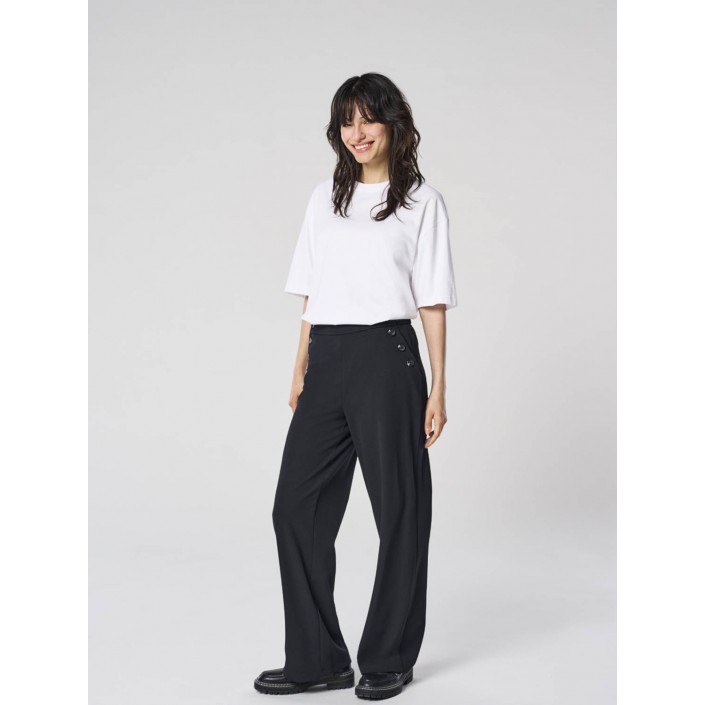 Only ONLRINA LIFE BUTTON PANT JRS NOOS Black/Horn buttons | Freewear ONLRINA LIFE BUTTON PANT JRS NOOS - www.freewear.nl - Freewear