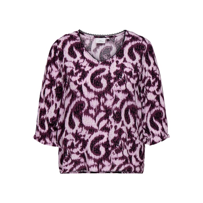 Carmakoma CARTYLA LIFE 3/4 BLOUSE AOP Mauve Wine/LEO GRAPHIC AOP | Freewear CARTYLA LIFE 3/4 BLOUSE AOP - www.freewear.nl - Freewear