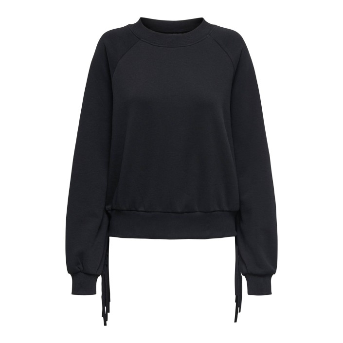 Only ONLJETT L/S O-NECK EMB. BOX SWT Black/Fringes | Freewear ONLJETT L/S O-NECK EMB. BOX SWT - www.freewear.nl - Freewear