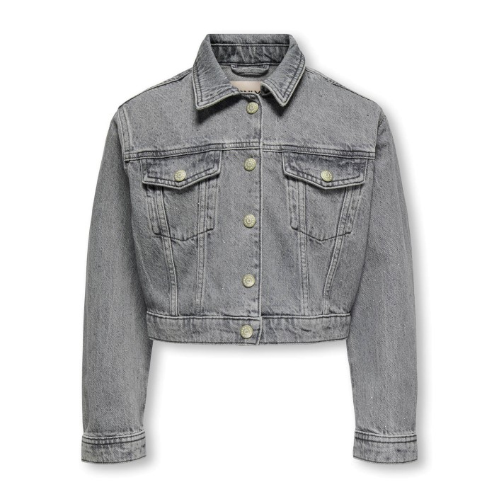 Only KOGMALIBU L/S RHINESTONE JACKET DNM Medium Grey Denim | Freewear KOGMALIBU L/S RHINESTONE JACKET DNM - www.freewear.nl - Freewear