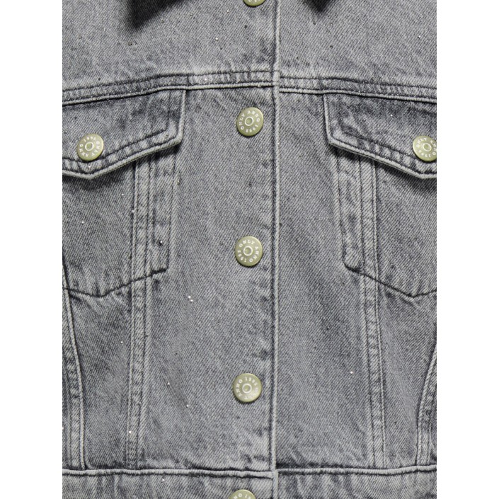 Only KOGMALIBU L/S RHINESTONE JACKET DNM Medium Grey Denim | Freewear KOGMALIBU L/S RHINESTONE JACKET DNM - www.freewear.nl - Freewear