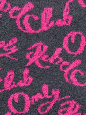 Only KOGDINA L/S JACQUARD O-NECK KNT Blackened Pearl/Magenta | Freewear KOGDINA L/S JACQUARD O-NECK KNT - www.freewear.nl - Freewear