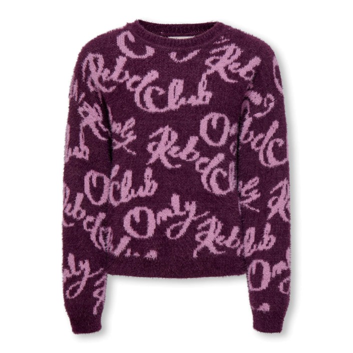 Only KOGDINA L/S JACQUARD O-NECK KNT Mauve Wine/Mauve Orchid | Freewear KOGDINA L/S JACQUARD O-NECK KNT - www.freewear.nl - Freewear