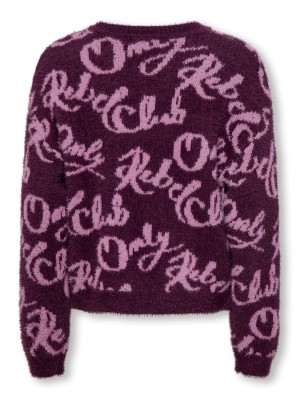 Only KOGDINA L/S JACQUARD O-NECK KNT Mauve Wine/Mauve Orchid | Freewear KOGDINA L/S JACQUARD O-NECK KNT - www.freewear.nl - Freewear