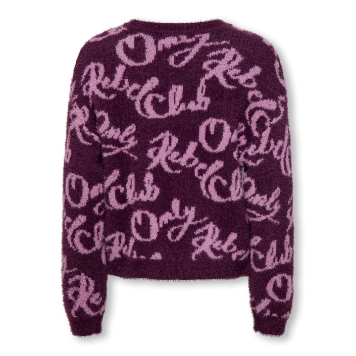 Only KOGDINA L/S JACQUARD O-NECK KNT Mauve Wine/Mauve Orchid | Freewear KOGDINA L/S JACQUARD O-NECK KNT - www.freewear.nl - Freewear