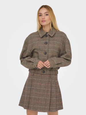Only ONLRICCA LIFE CHECK JACKET OTW Seal Brown/Check | Freewear ONLRICCA LIFE CHECK JACKET OTW - www.freewear.nl - Freewear