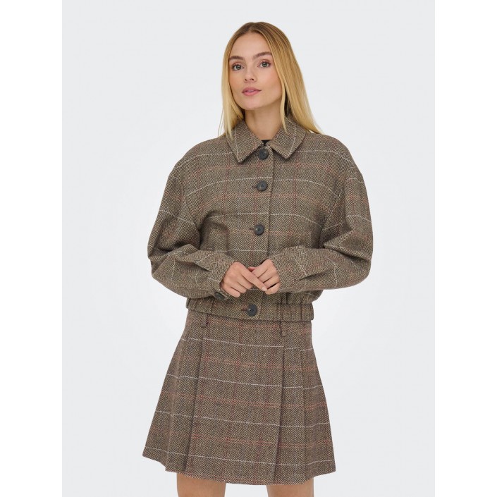 Only ONLRICCA LIFE CHECK JACKET OTW Seal Brown/Check | Freewear ONLRICCA LIFE CHECK JACKET OTW - www.freewear.nl - Freewear