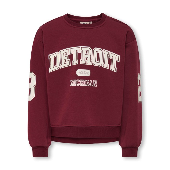 Only KOGVICTORY LIFE L/S O-NECK SWT Cabernet/Detroit/Cloud Dancer | Freewear KOGVICTORY LIFE L/S O-NECK SWT - www.freewear.nl - Freewear