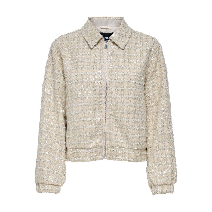 Only ONLSIGNE SEQUIN BOUCLE JACKET OTW Pumice Stone | Freewear ONLSIGNE SEQUIN BOUCLE JACKET OTW - www.freewear.nl - Freewear