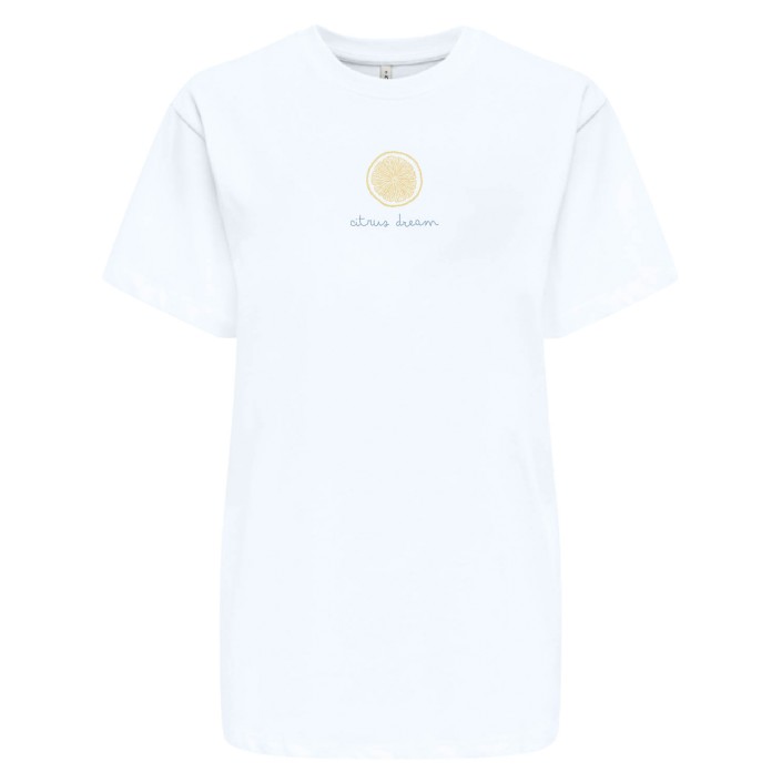Only ONLVIVVI LIFE S/S LOVELY TOP CS JRS Bright White/Citrus dream | Freewear ONLVIVVI LIFE S/S LOVELY TOP CS JRS - www.freewear.nl - Freewear