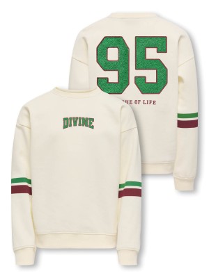 Only KOGHELLA LIFE LS O-NECK LOOSE PRINT: Antique White/Number | Freewear KOGHELLA LIFE LS O-NECK LOOSE PRINT: - www.freewear.nl - Freewear