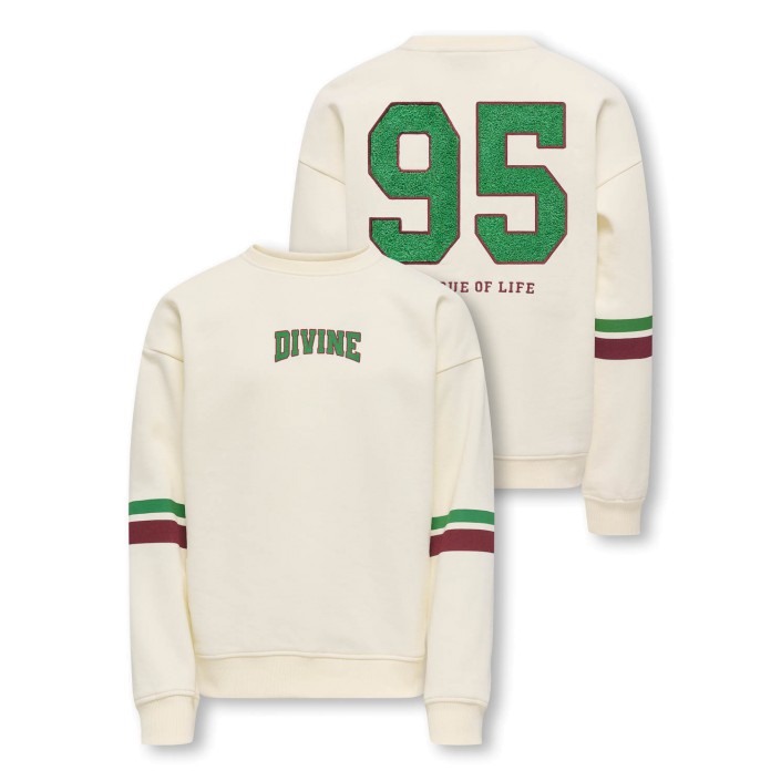Only KOGHELLA LIFE LS O-NECK LOOSE PRINT: Antique White/Number | Freewear KOGHELLA LIFE LS O-NECK LOOSE PRINT: - www.freewear.nl - Freewear