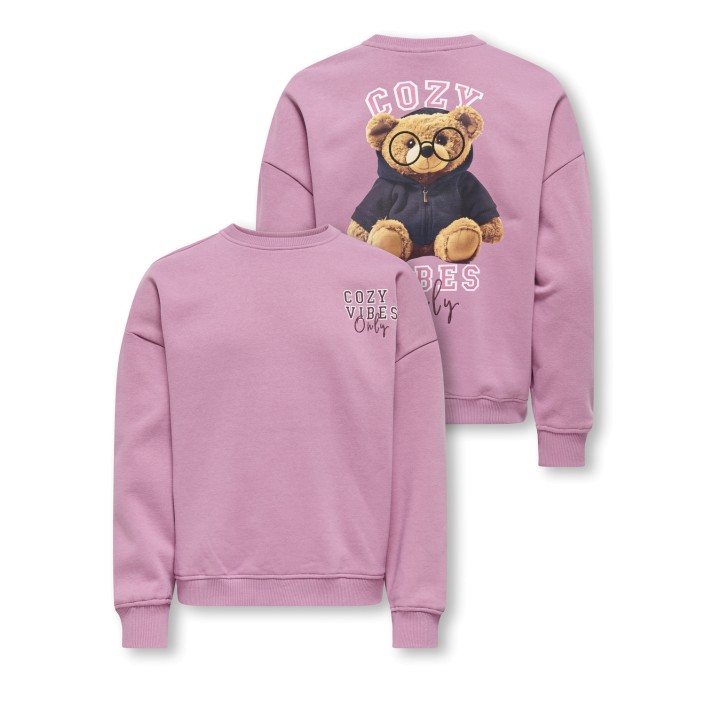 Only KOGBILA L/S OVZ PRINT O-NECK SWT NO: Mauve Orchid/Cozy | Freewear KOGBILA L/S OVZ PRINT O-NECK SWT NO: - www.freewear.nl - Freewear