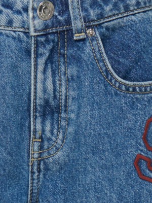 Only KOGJUICY HW WIDE LEG COLLEGE JEANS : Medium Blue Denim/LETTERS | Freewear KOGJUICY HW WIDE LEG COLLEGE JEANS : - www.freewear.nl - Freewear