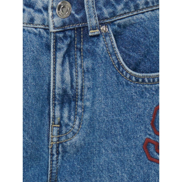 Only KOGJUICY HW WIDE LEG COLLEGE JEANS : Medium Blue Denim/LETTERS | Freewear KOGJUICY HW WIDE LEG COLLEGE JEANS : - www.freewear.nl - Freewear