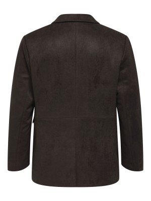 Carmakoma CARYLVA LIFE L/S FAUX SUEDE BLAZER Black Coffee | Freewear CARYLVA LIFE L/S FAUX SUEDE BLAZER - www.freewear.nl - Freewear
