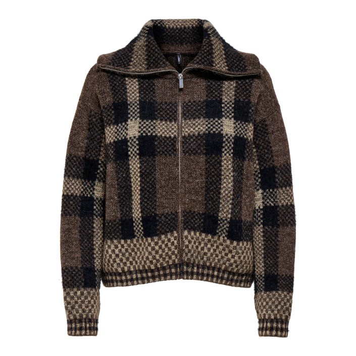 Only ONLMAROON LS ZIP COLLAR CARDIGAN KN: Black/Chocolate Martini/Biscotti | Freewear ONLMAROON LS ZIP COLLAR CARDIGAN KN: - www.freewear.nl - Freewear