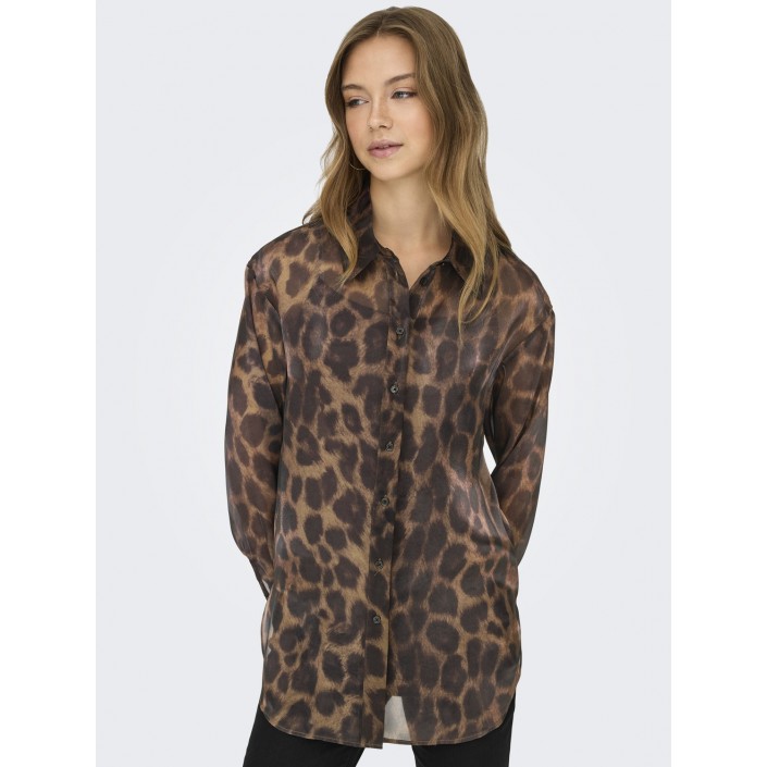 Only ONLSTELLA LIFE LS LOOSE SHIRT WVN Chocolate Torte/LE GRAND LEO | Freewear ONLSTELLA LIFE LS LOOSE SHIRT WVN - www.freewear.nl - Freewear