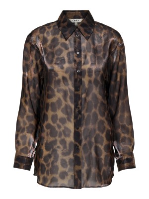 Only ONLSTELLA LIFE LS LOOSE SHIRT WVN Chocolate Torte/LE GRAND LEO | Freewear ONLSTELLA LIFE LS LOOSE SHIRT WVN - www.freewear.nl - Freewear