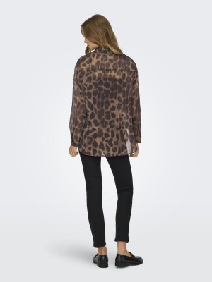 Only ONLSTELLA LIFE LS LOOSE SHIRT WVN Chocolate Torte/LE GRAND LEO | Freewear ONLSTELLA LIFE LS LOOSE SHIRT WVN - www.freewear.nl - Freewear