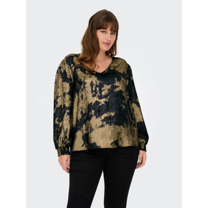 Carmakoma CARDIXIE LS V-NECK  TOP AOP Black/ABSTRACT | Freewear CARDIXIE LS V-NECK  TOP AOP - www.freewear.nl - Freewear