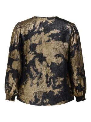 Carmakoma CARDIXIE LS V-NECK  TOP AOP Black/ABSTRACT | Freewear CARDIXIE LS V-NECK  TOP AOP - www.freewear.nl - Freewear
