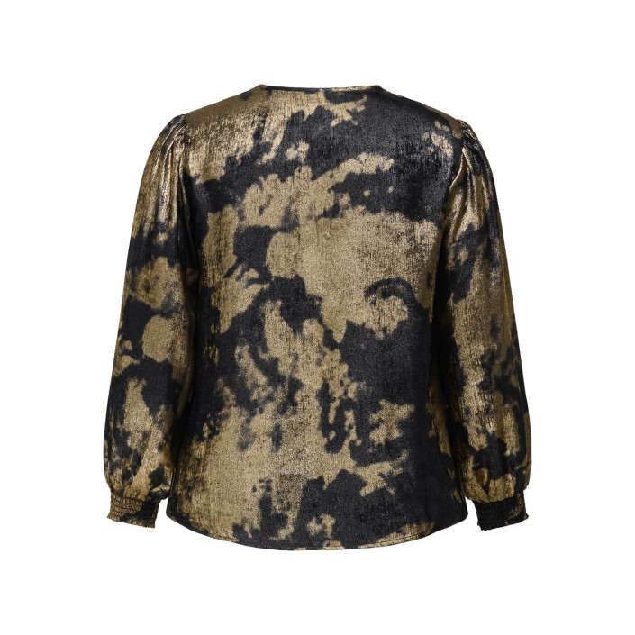Carmakoma CARDIXIE LS V-NECK  TOP AOP Black/ABSTRACT | Freewear CARDIXIE LS V-NECK  TOP AOP - www.freewear.nl - Freewear
